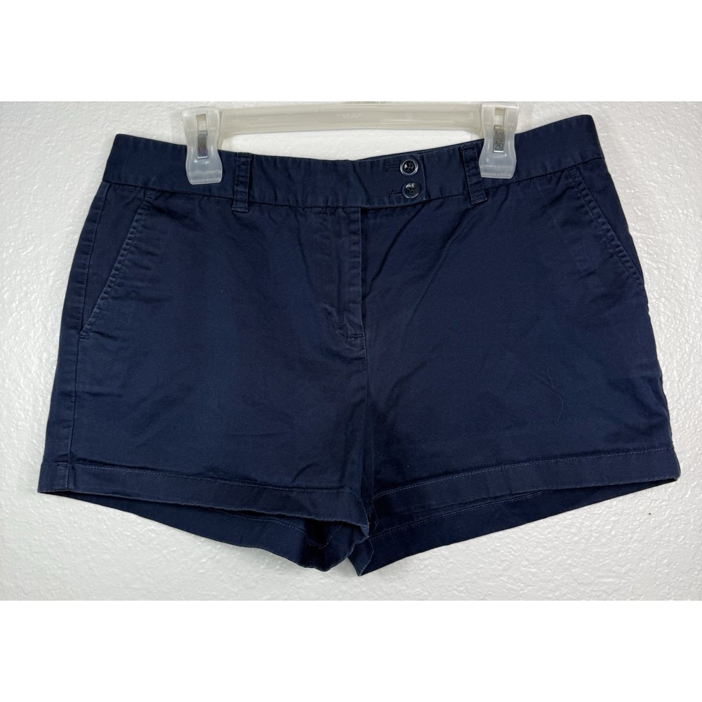 Vineyard Vines Navy Blue Cotton Chino Shorts Womens Size 12 Stretch Preppy Whale